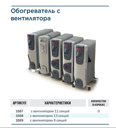 ОБОГРЕВАТЕЛЬ С ВЕНТИЛЯТОРОМ 9 СЕКЦИЙ (1)